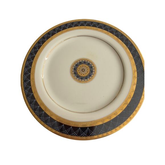 Mikasa Ventana Onyx Dinner Plate Fine China 10.75 Blue Black Gold Elegant - Picture 1 of 6